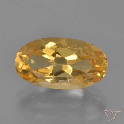 3.42ct 天然 濃いゴールデンオレンジ シトリン, 楕円形, VVS