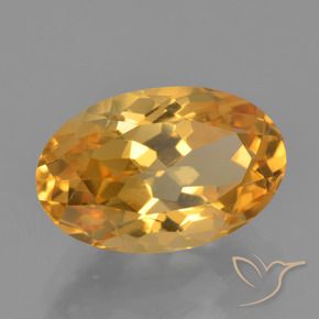 3.86カラットの天然濃いオレンジゴールドシトリン（12.5×8 mm・オーバルカット）