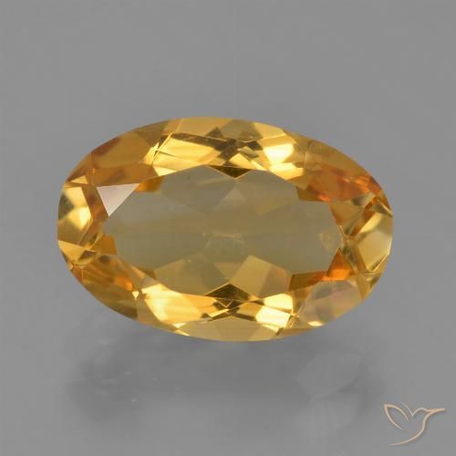 3.06ct 天然 ミディアムダークゴールデン シトリン, 楕円形, VVS-VS