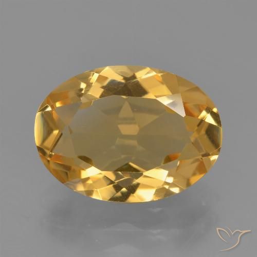 3.23ct 天然 濃いゴールデンオレンジ シトリン, 楕円形, VVS-VS