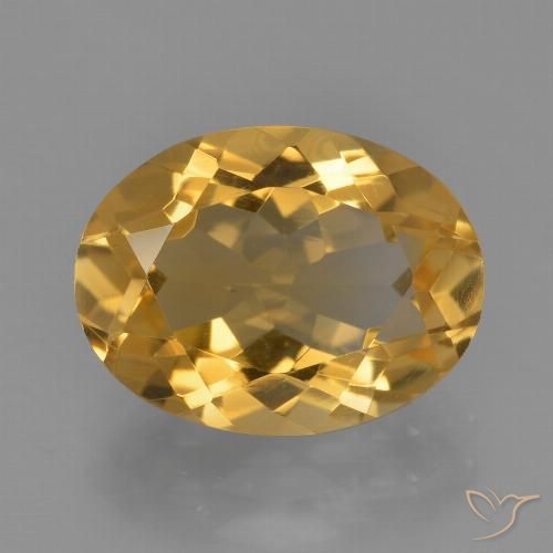 3.46ct 天然 濃いゴールデンオレンジ シトリン, 楕円形, VVS-VS