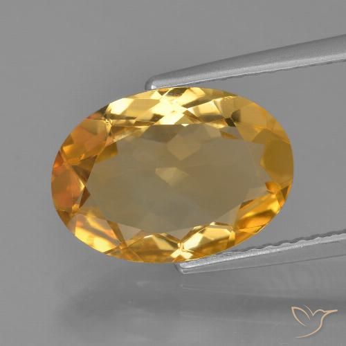 3.25ct 天然 ミディアムダークゴールデン シトリン, 楕円形, VVS-VS