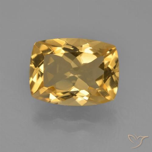3.71ct 天然 濃いゴールデンオレンジ シトリン, クッション, VVS-VS