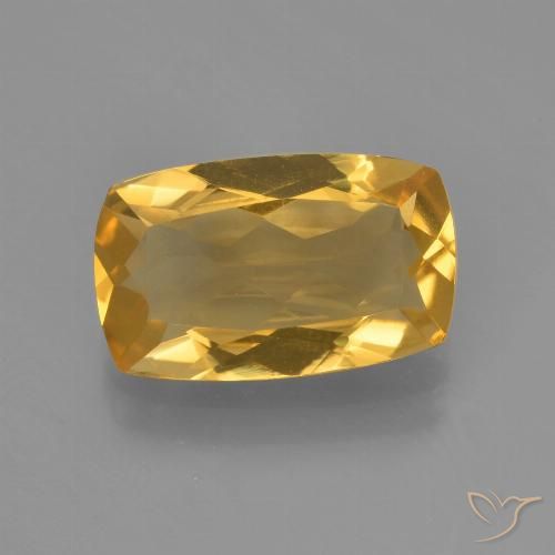 2.30ct 天然 ミディアムダークゴールデン シトリン, クッション, VVS-VS