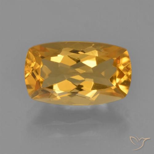 3.28ct 天然 濃いオレンジゴールド シトリン, クッション, VVS-VS