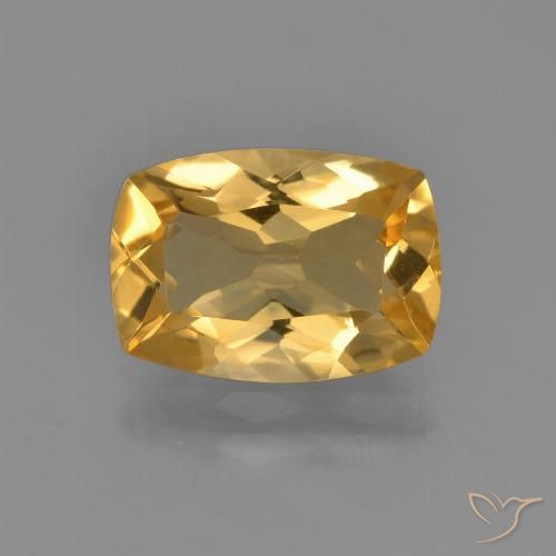 2.44ct 天然 ミディアムダークゴールデン シトリン, クッション, VVS-VS