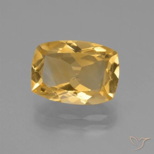 3.06ct 天然 濃いゴールデンオレンジ シトリン, クッション, VVS-VS