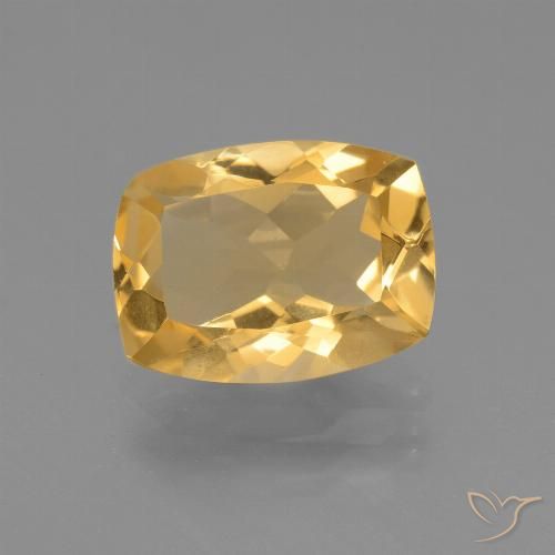 3.26ct 天然 濃いゴールデンオレンジ シトリン, クッション, VVS-VS