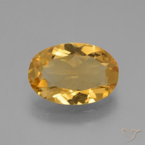 3.00ct 天然 濃いゴールデンオレンジ シトリン, 楕円形, VVS-VS