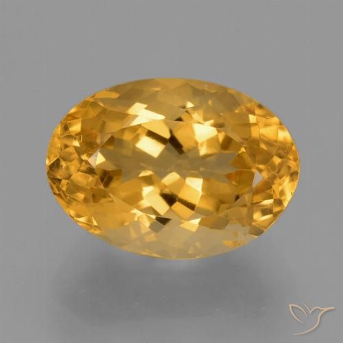 4.93ct 天然 オレンジゴールド シトリン, 楕円形, VVS-VS