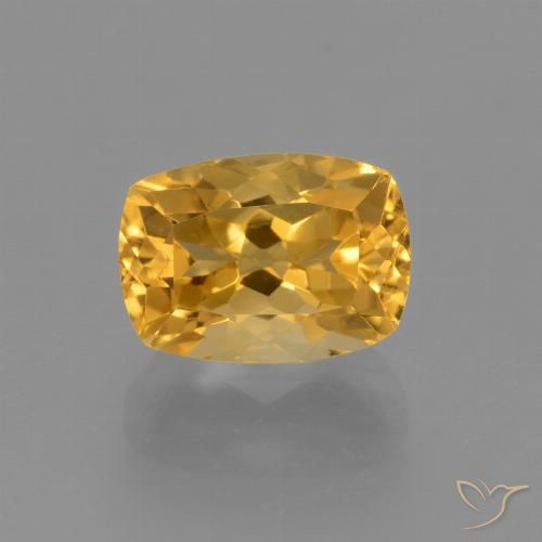 2.53ct 天然 ミディアム薄いオレンジゴールド シトリン, クッション, VVS-VS