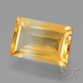 3.61カラットの天然明るいゴールドシトリン、バゲット、VS