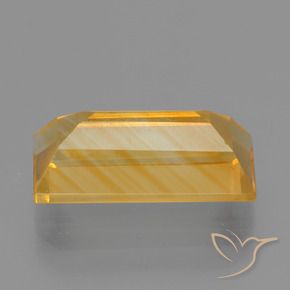 3.92カラットの天然オレンジゴールドシトリン、バゲット、VS