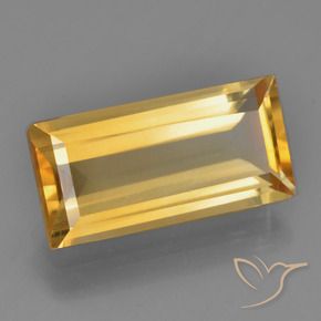 3.80カラットの天然ミディアムゴールデンシトリン、バゲット、VS