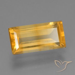 2.50カラットの天然ミディアム薄いオレンジゴールドシトリン、バゲット、VS