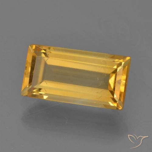 1.62ct 天然 ミディアムダークゴールデン シトリン, バゲット, VS