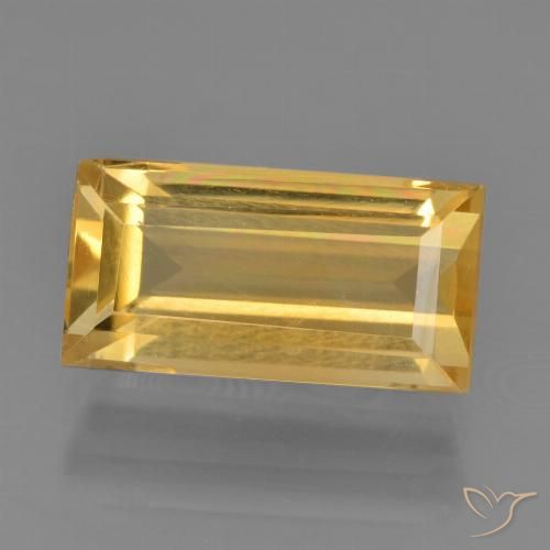 3.39ct 天然 明るいゴールド シトリン, バゲット, VS