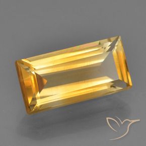 2.70カラットの天然ミディアムゴールデンシトリン、バゲット、VS