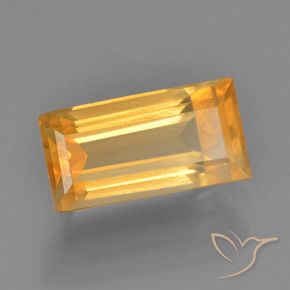 2.76カラットの天然オレンジゴールドシトリン、バゲット、VS