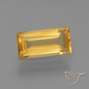 1.44カラットの天然ミディアムゴールドシトリン、バゲット、VS