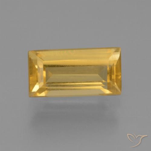 1.76ct 天然 明るいゴールド シトリン, バゲット, VS