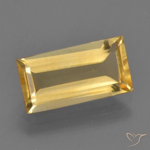 2.50ct 天然 明るいゴールド シトリン, バゲット, VS