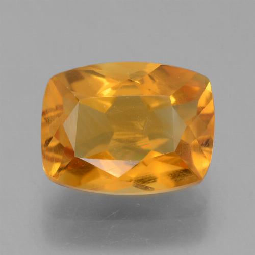 1.94カラットの天然ダークオレンジシトリン（9.1×7 mm・クッションカット）