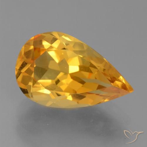 3.21ct 天然 濃いオレンジゴールド シトリン, 洋梨の形, VVS-VS