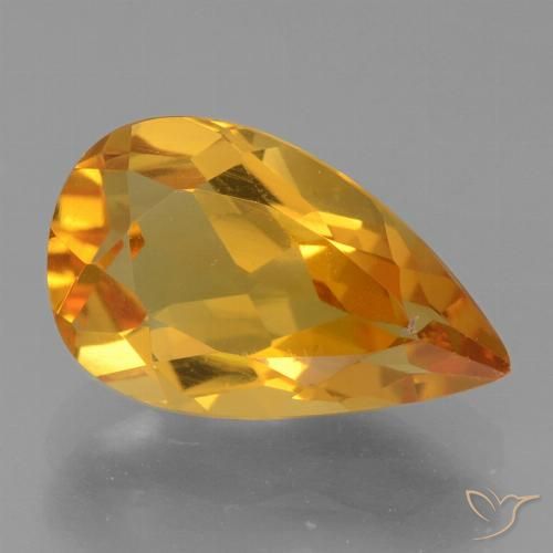 2.22ct 天然 濃いオレンジゴールド シトリン, 洋梨の形, VS
