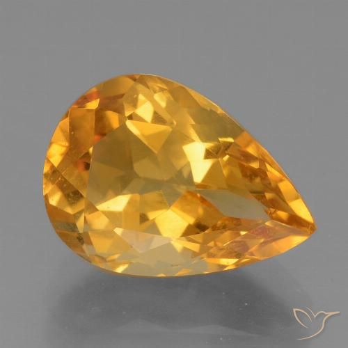 3.74ct 天然 ダークオレンジ シトリン, 洋梨の形, VVS-VS