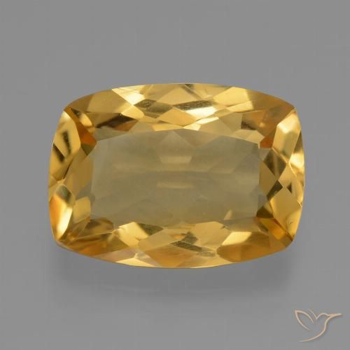 3.21ct 天然 ミディアムダークゴールデン シトリン, クッション, VVS-VS