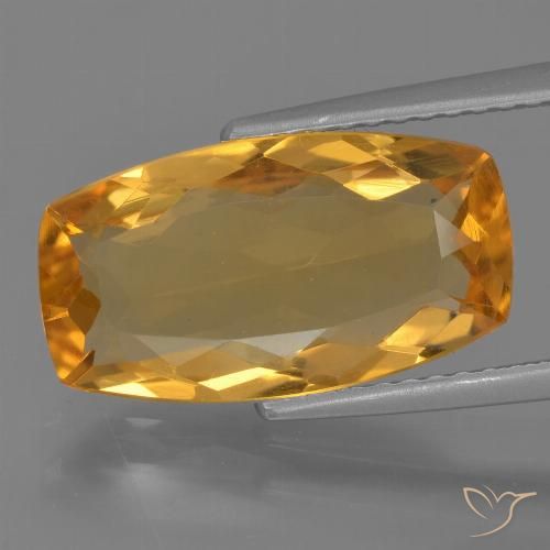 3.94ct 天然 ダークオレンジゴールド シトリン, クッション, VVS-VS
