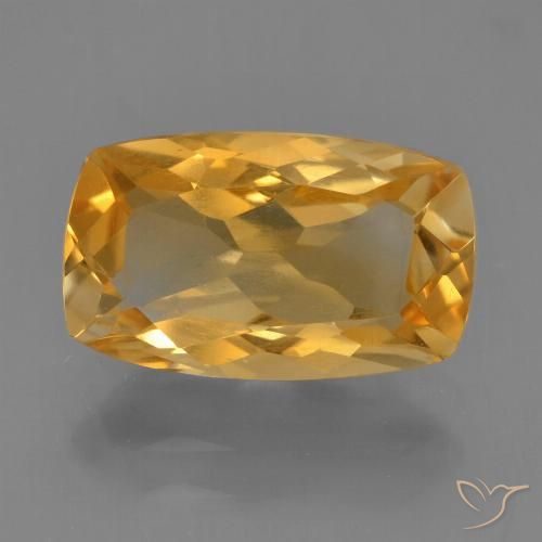 3.22ct 天然 濃いオレンジゴールド シトリン, クッション, VS