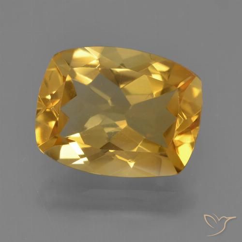 2.95ct 天然 濃いゴールデンオレンジ シトリン, クッション, VVS-VS