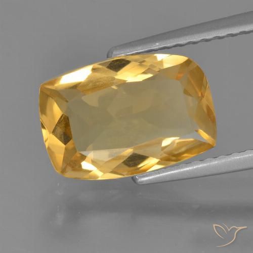2.45ct 天然 ミディアムダークゴールデン シトリン, クッション, VS