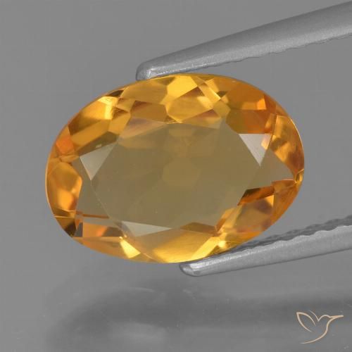 1.92ct 天然 ダークオレンジ シトリン, 楕円形, VVS-VS