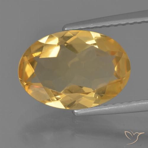2.90ct 天然 ミディアムダークゴールデン シトリン, 楕円形, VVS-VS