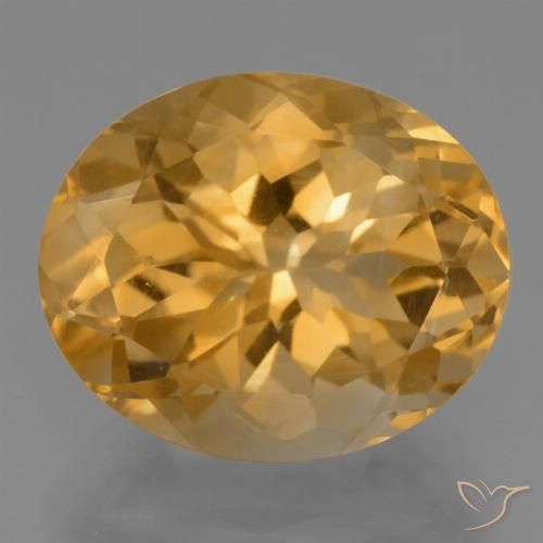 6.17ct 天然 ミディアムオレンジ シトリン, 楕円形, VVS-VS