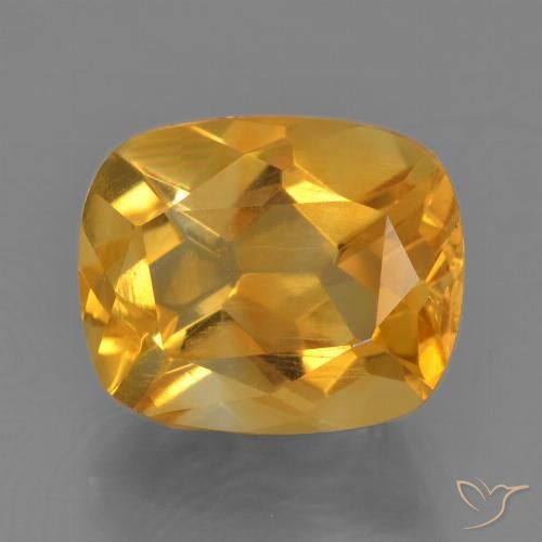 2.76ct 天然 濃いオレンジゴールド シトリン, クッション, VS