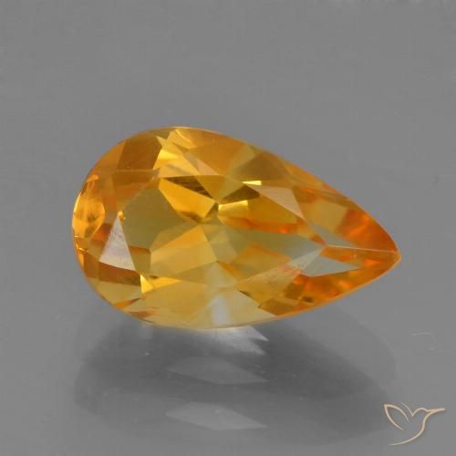 1.66ct 天然 ダークオレンジ シトリン, 洋梨の形, VVS-VS