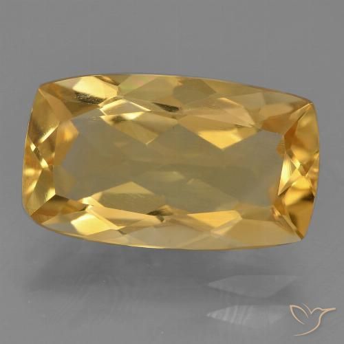 3.96ct 天然 ミディアムダークゴールデン シトリン, クッション, VS