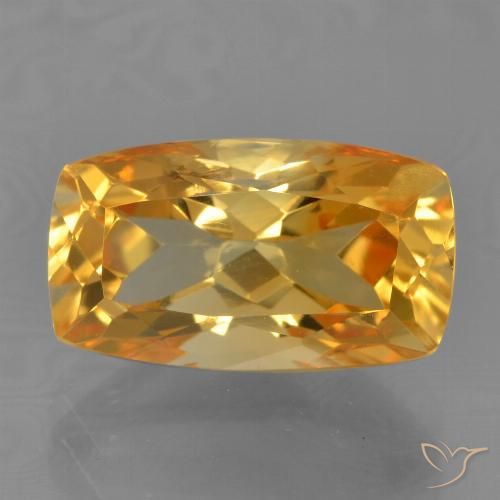 4.24ct 天然 ダークオレンジゴールド シトリン, クッション, VVS-VS