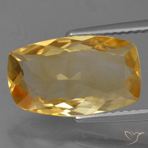 4.01ct 天然 濃いゴールデンオレンジ シトリン, クッション, VVS-VS