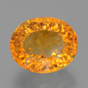 5.00カラットの天然ゴールデンイエローシトリン（12.1×10 mm・オーバルカット）