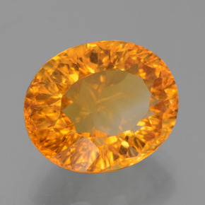 5.00カラットの天然ゴールデンイエローシトリン（12.1×10 mm・オーバルカット）