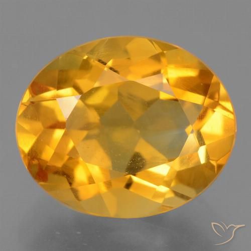 3.01ct 天然 濃いオレンジゴールド シトリン, 楕円形, VS