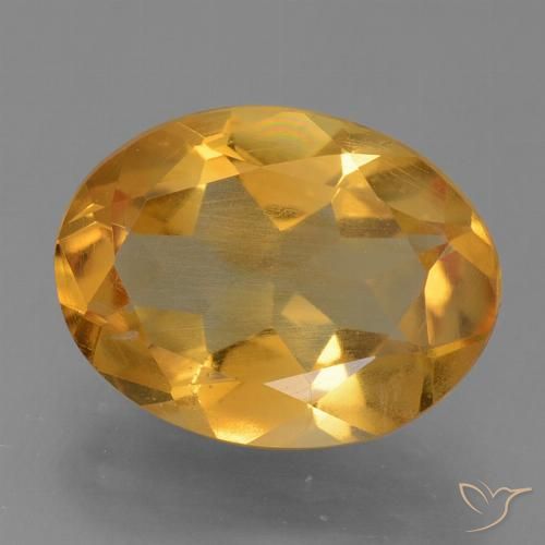 2.08ct 天然 濃いオレンジゴールド シトリン, 楕円形, VS