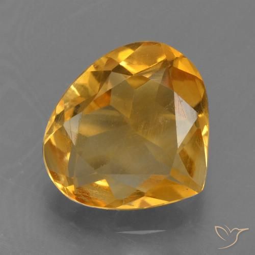 1.86ct 天然 ダークオレンジゴールド シトリン, 洋梨の形, VS