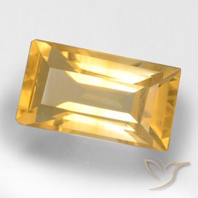 3.45カラットの天然明るいゴールドシトリン、バゲット、VS