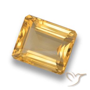 4.89カラットの天然オレンジゴールドシトリン、八角形 / エメラルドカット、VVS-VS